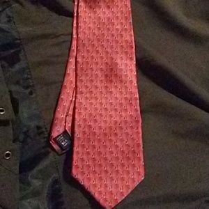 Bill Blass Silk new Tie Red Brick with Black